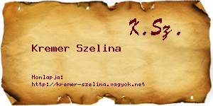 Kremer Szelina névjegykártya